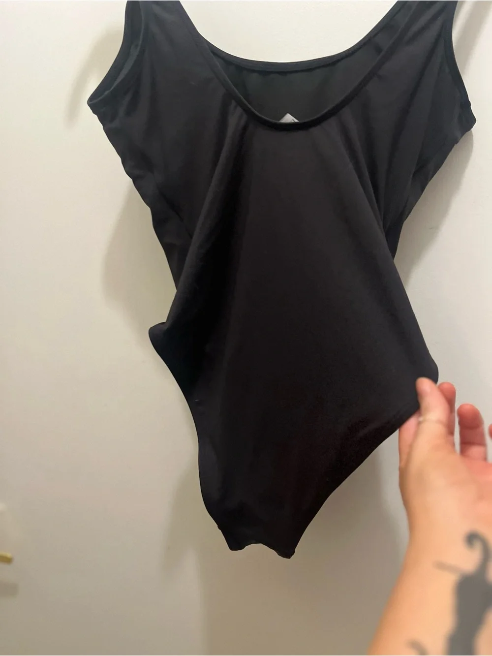 NWT Tempt Me Black One-Piece Swimsuit - Scoop Neck